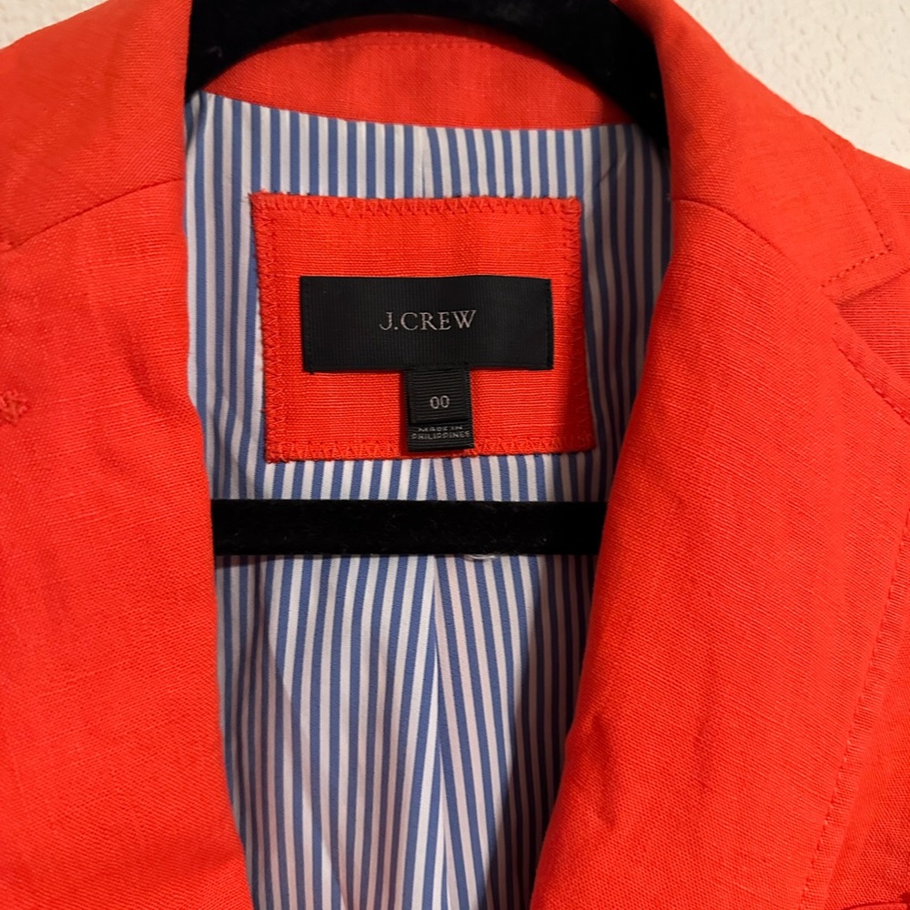 100% Linen Jcrew Blazer in Coral Orange - Picture 7 of 7